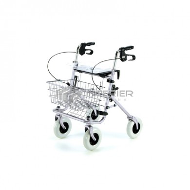 Chodítko čtyřkolové skládací 100 WHD (stříbrné)